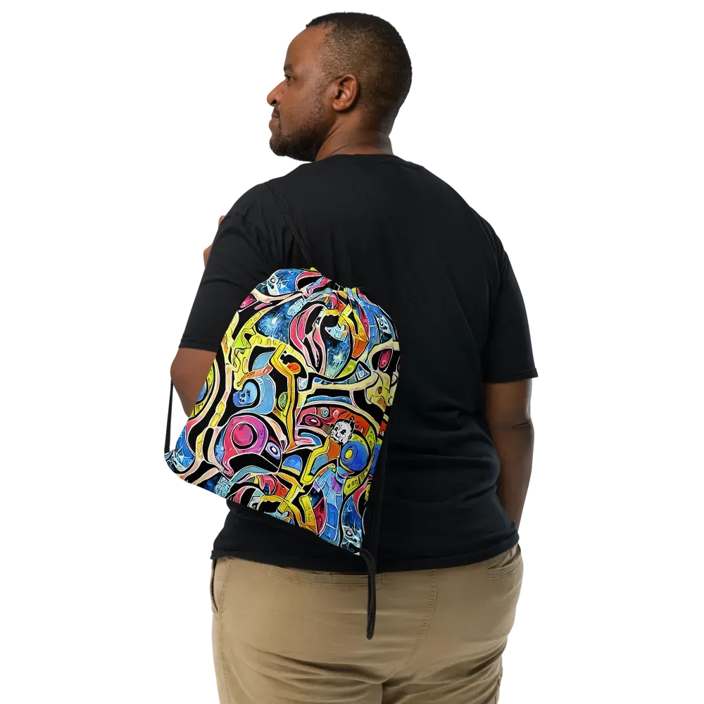 Blacklight Carnival on Drawstring Bag — Front