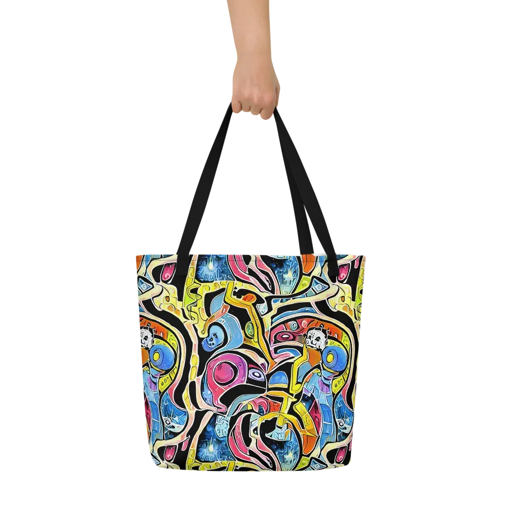 Blacklight Carnival on Large Tote Bag W/ Pocket — Front