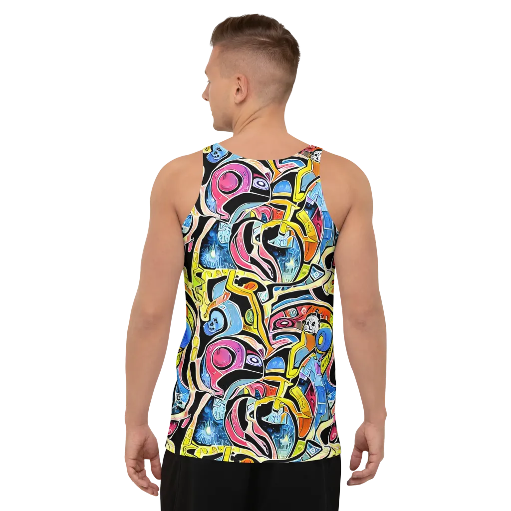 Blacklight Carnival on Men's Tank Top — Back