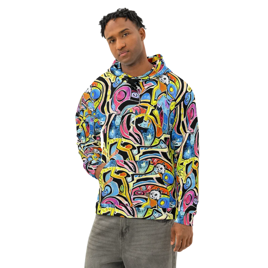 Blacklight Carnival on Cotton Hoodie — Left Front