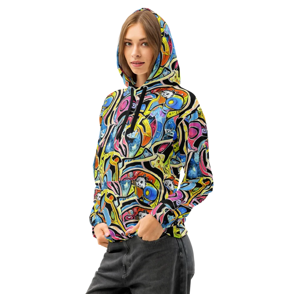 Blacklight Carnival on Cotton Hoodie — Left Front