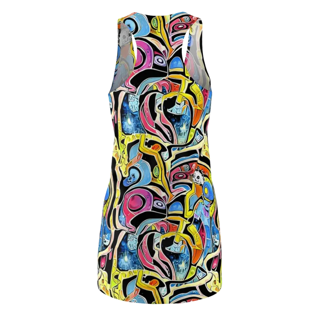 Blacklight Carnival on Racerback Dress — Back