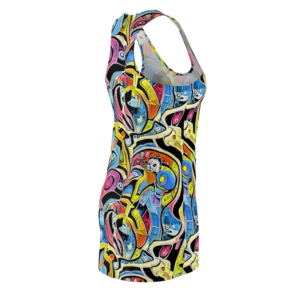 Blacklight Carnival on Racerback Dress — Back Side