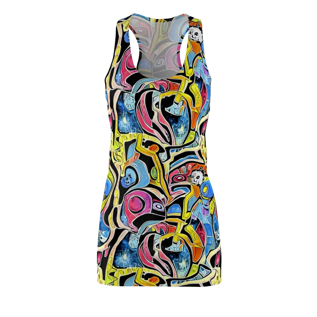 Blacklight Carnival on Racerback Dress — Front