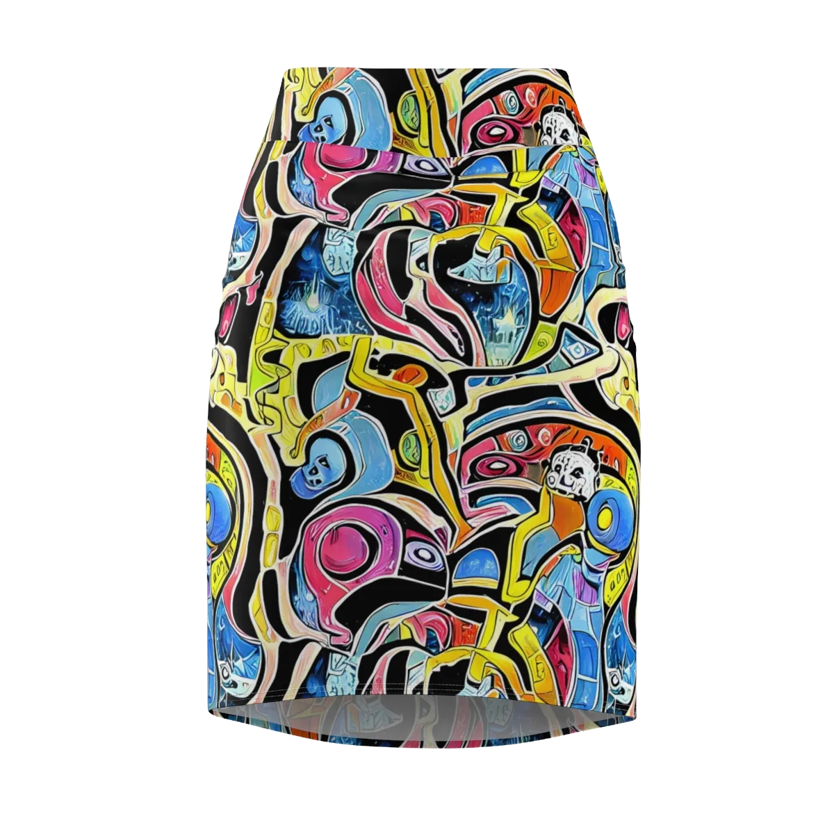Blacklight Carnival on Pencil Skirt — Front