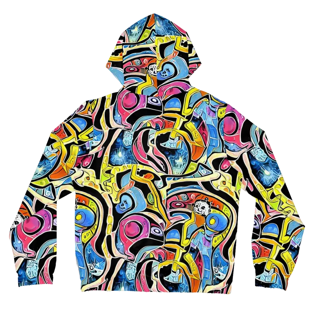 Blacklight Carnival on Women's Full-Zip Hoodie — Back