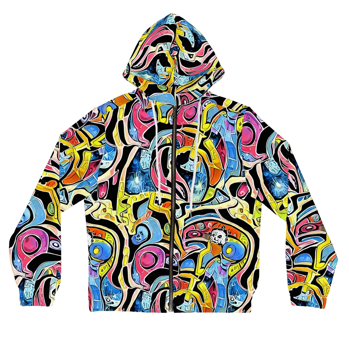 Blacklight Carnival on Women's Full-Zip Hoodie — Front