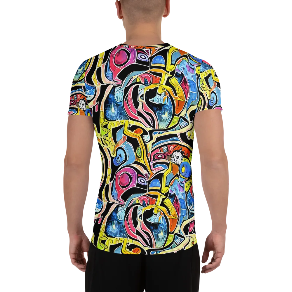Blacklight Carnival on Men's Athletic T-Shirt — Back