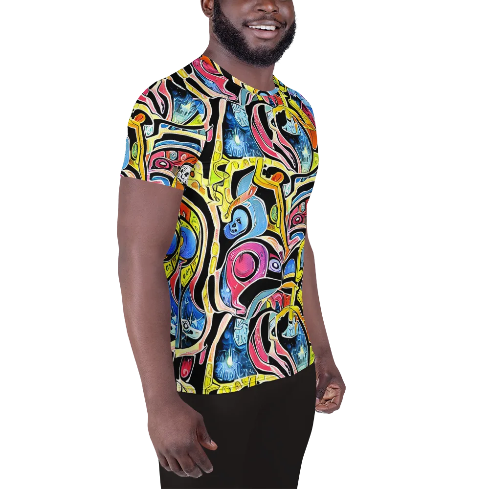 Blacklight Carnival on Men's Athletic T-Shirt — Right