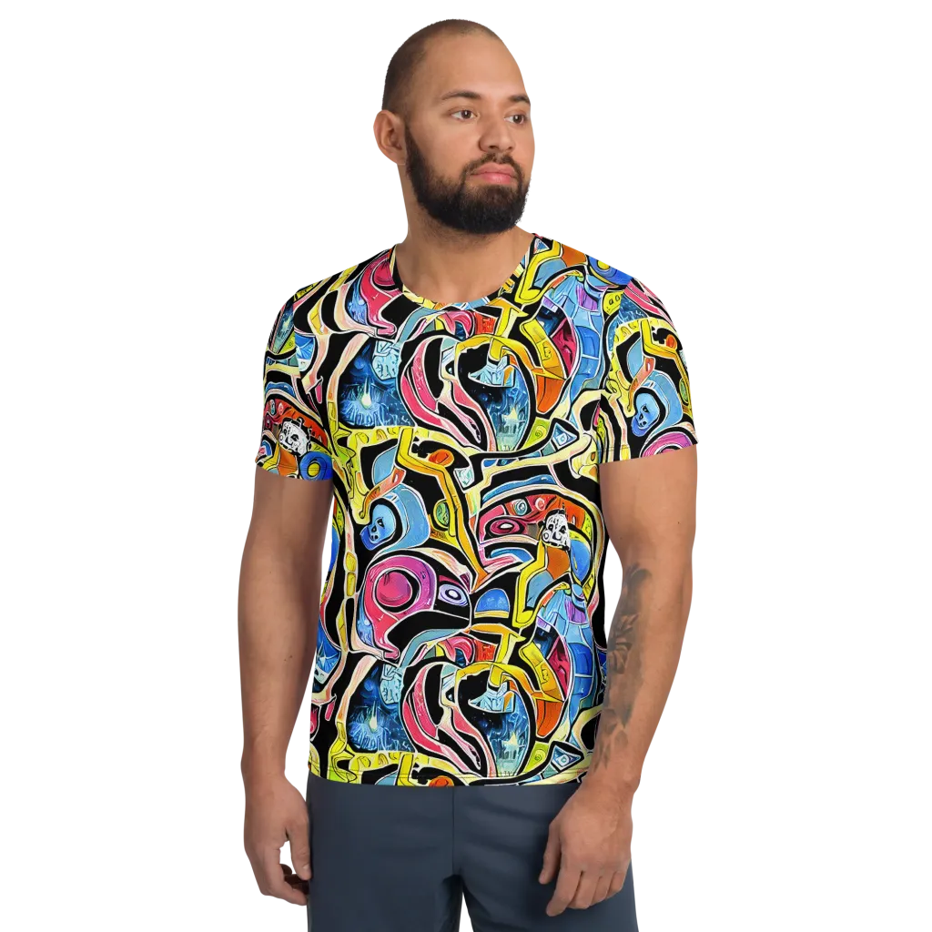 Blacklight Carnival on Men's Athletic T-Shirt — Front