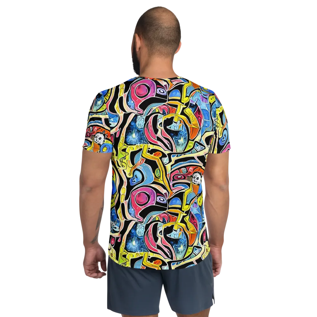 Blacklight Carnival on Men's Athletic T-Shirt — Back