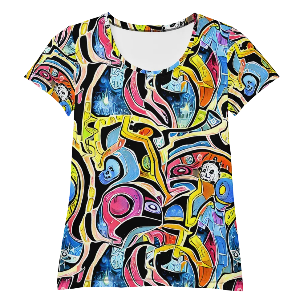 Blacklight Carnival on Women's Athletic T-Shirt — Front