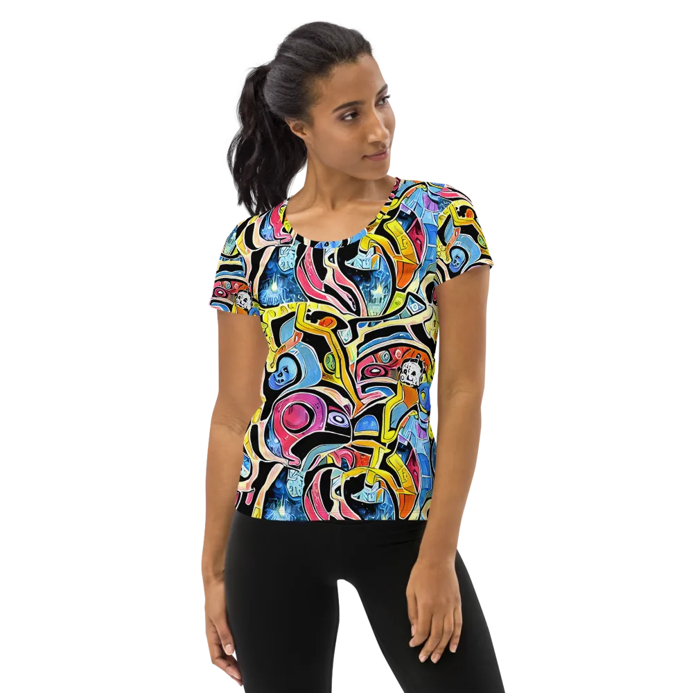Blacklight Carnival on Women's Athletic T-Shirt — Front