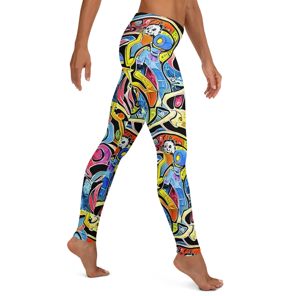 Blacklight Carnival on Leggings — Right