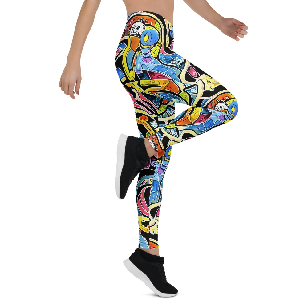 Blacklight Carnival on Leggings — Right
