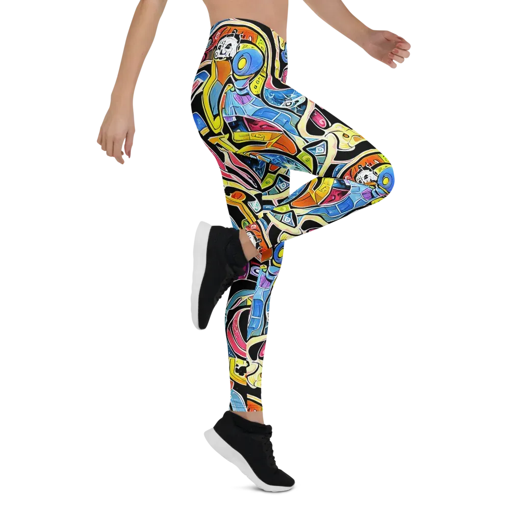 Blacklight Carnival on Leggings — Right