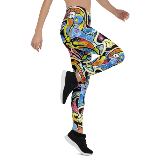 Blacklight Carnival on a Leggings