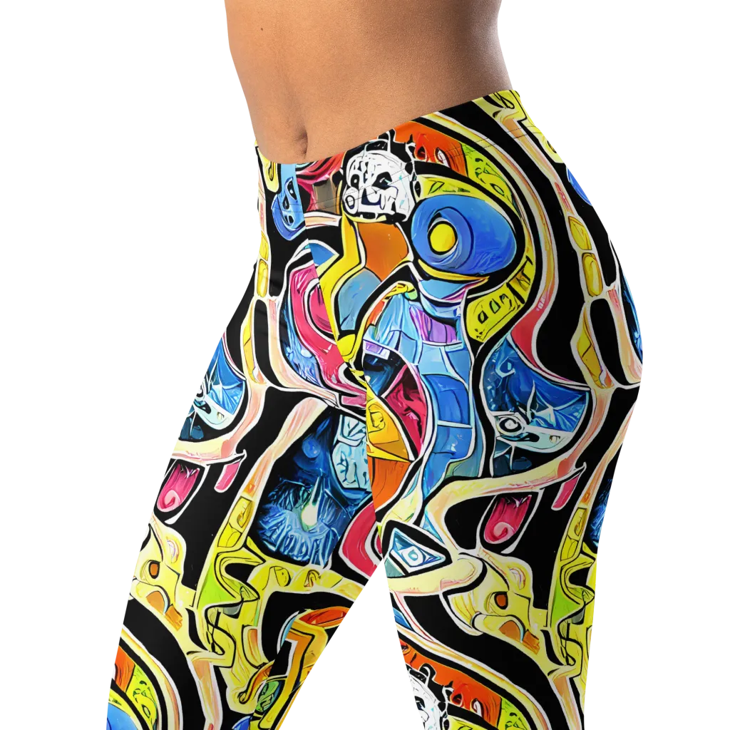Blacklight Carnival on Leggings — Left Front