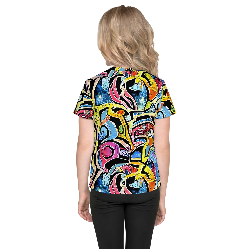Blacklight Carnival on Kids Crew Neck T-Shirt — Back