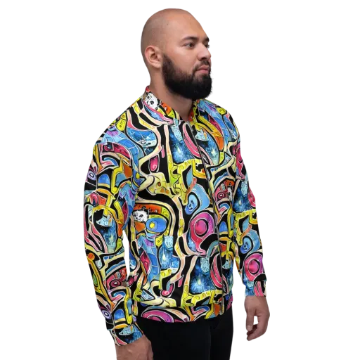 Blacklight Carnival on a Bomber Jacket