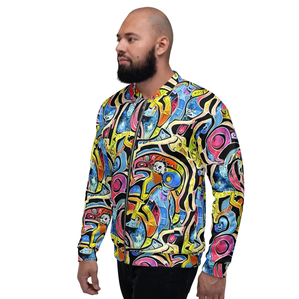 Blacklight Carnival on Bomber Jacket — Left