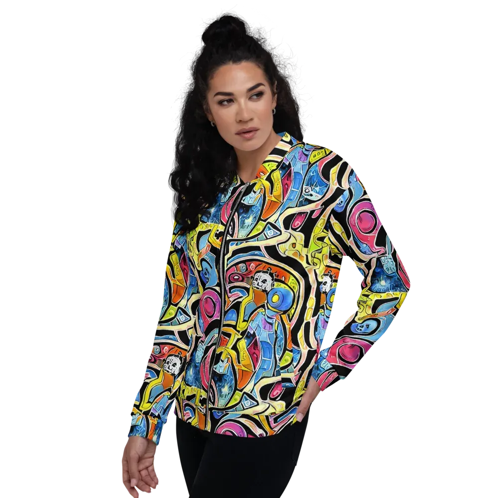 Blacklight Carnival on Bomber Jacket — Left