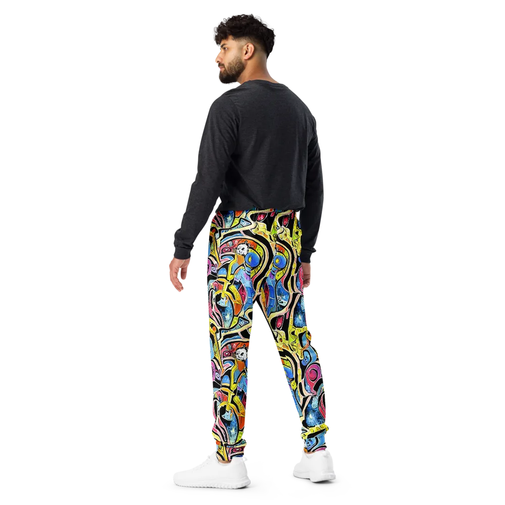 Blacklight Carnival on Men's Joggers — Back