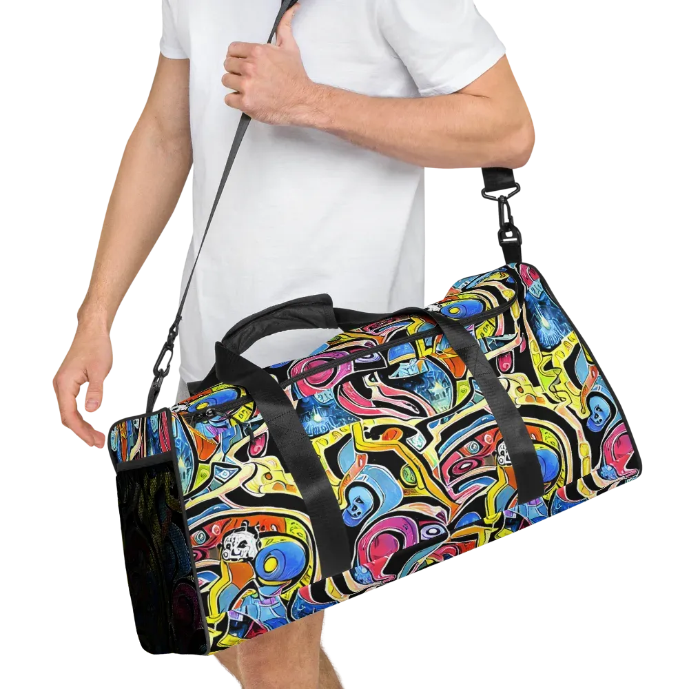 Blacklight Carnival on Duffle Bag — Right Front