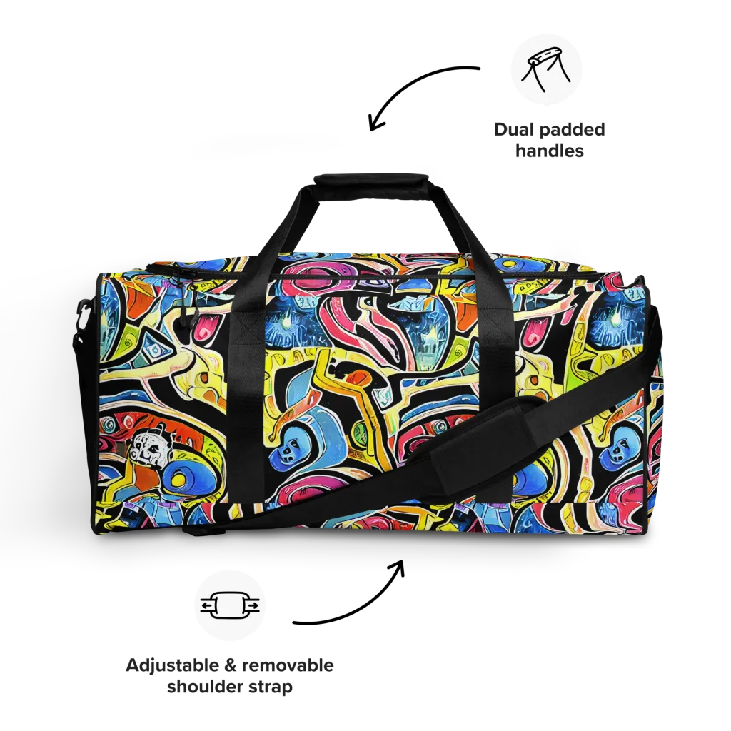 Blacklight Carnival on Duffle Bag — Front
