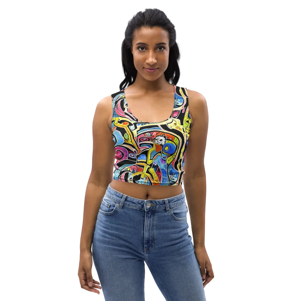 Blacklight Carnival on Crop Top — Front