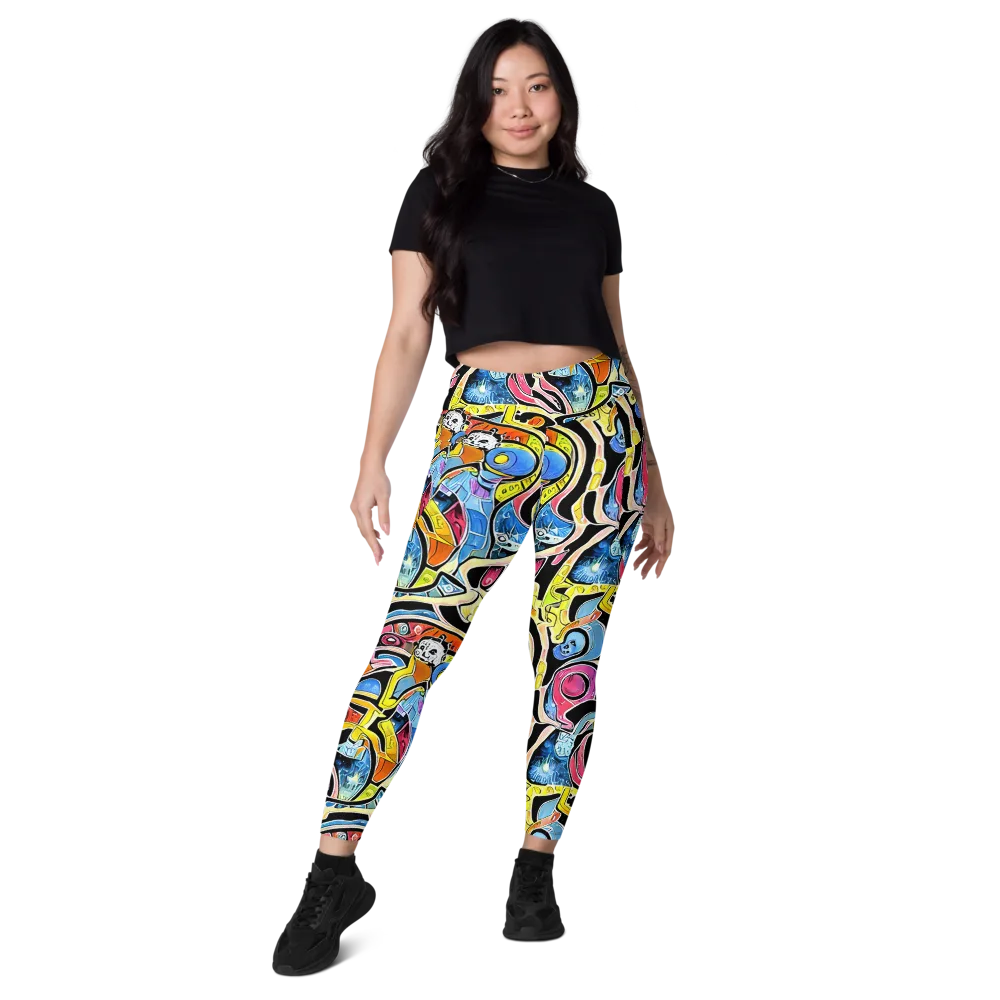 Blacklight Carnival on Leggings with Pockets — Front