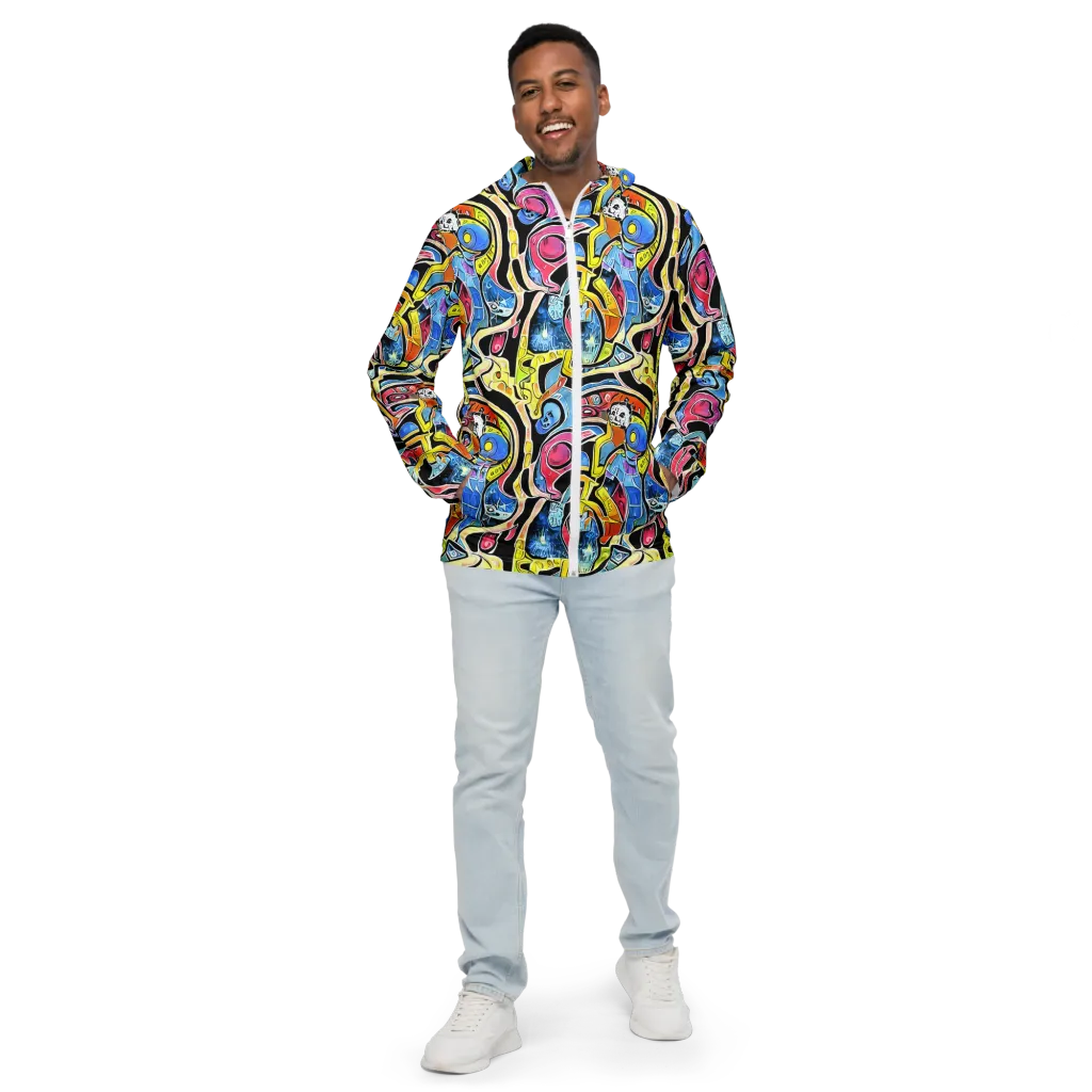 Blacklight Carnival on Men's Windbreaker — Front