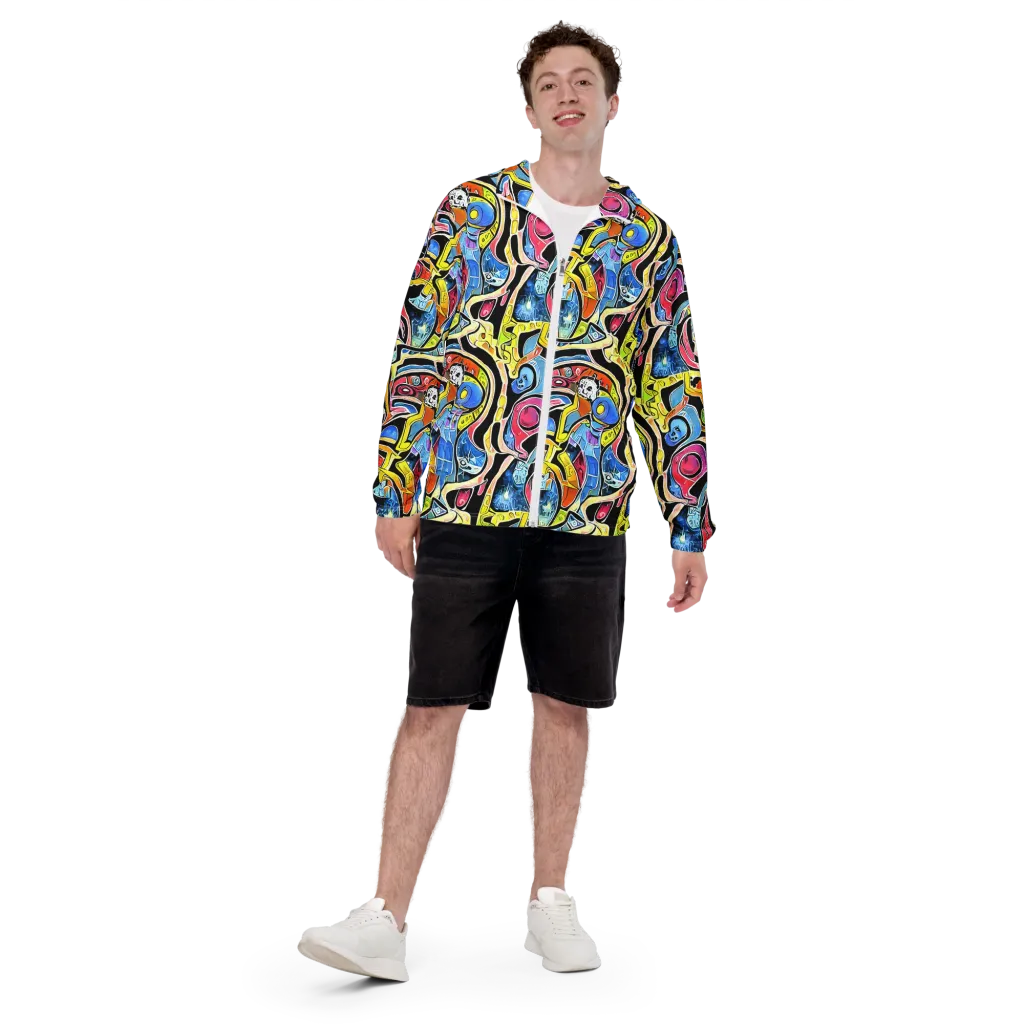 Blacklight Carnival on Men's Windbreaker — Front