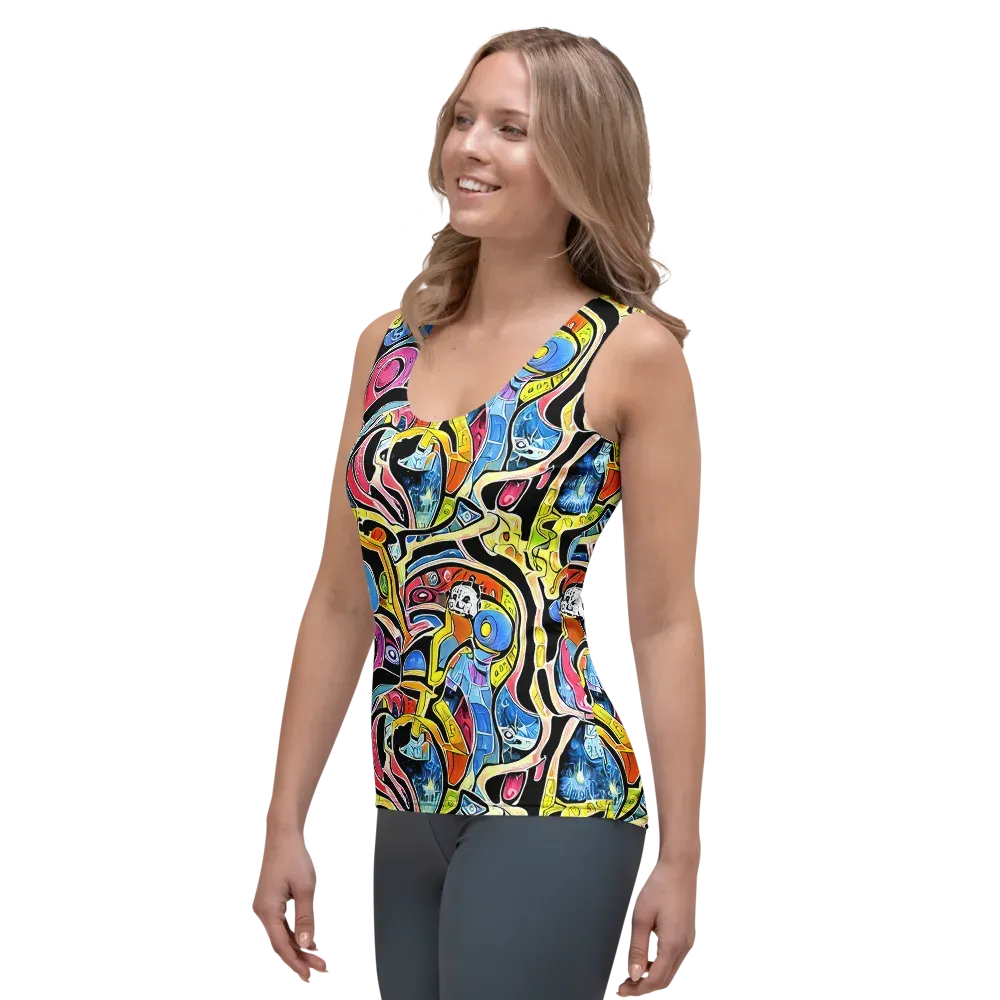 Blacklight Carnival on Women's Tank Top — Left Front