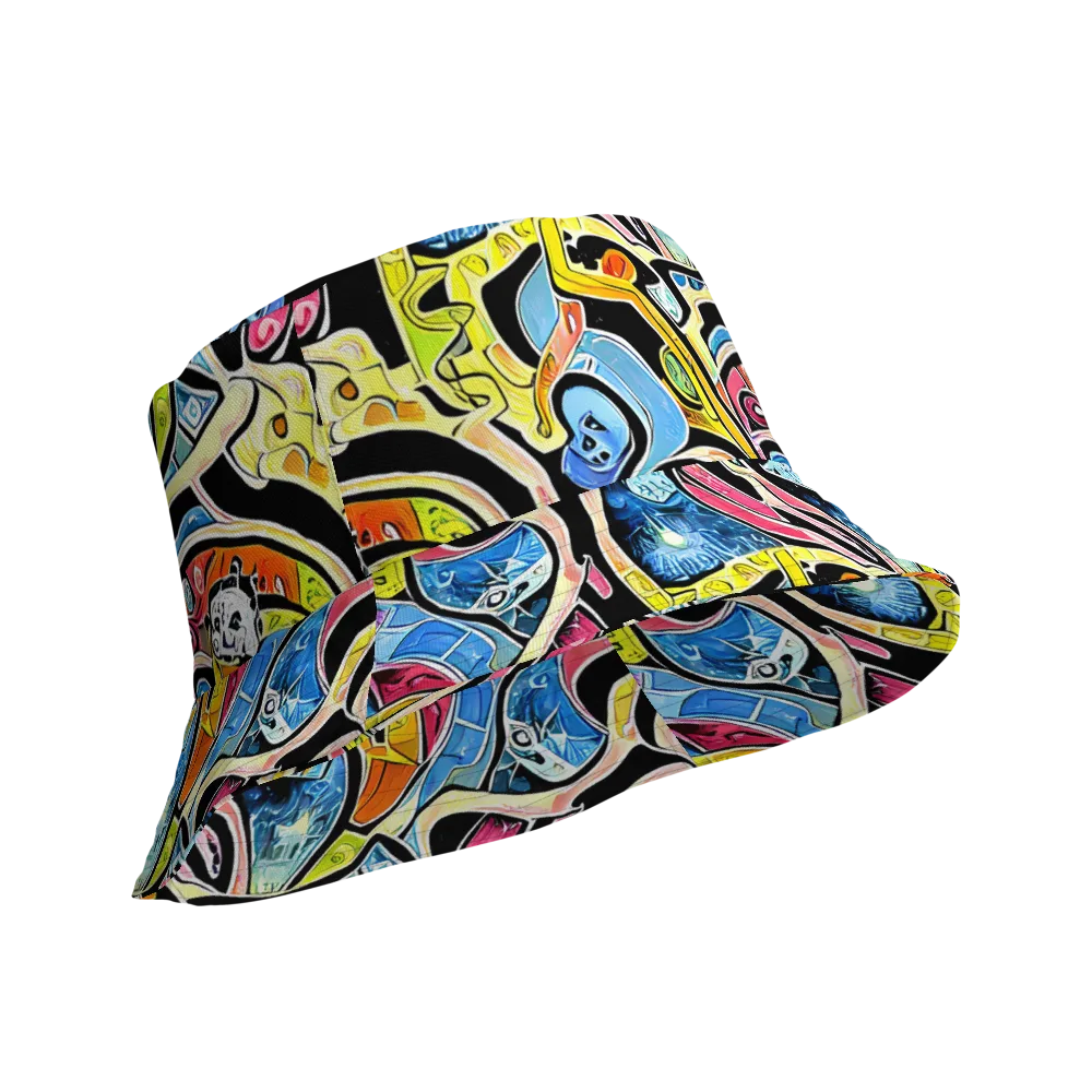 Blacklight Carnival on Reversible Bucket Hat — Product details Outside