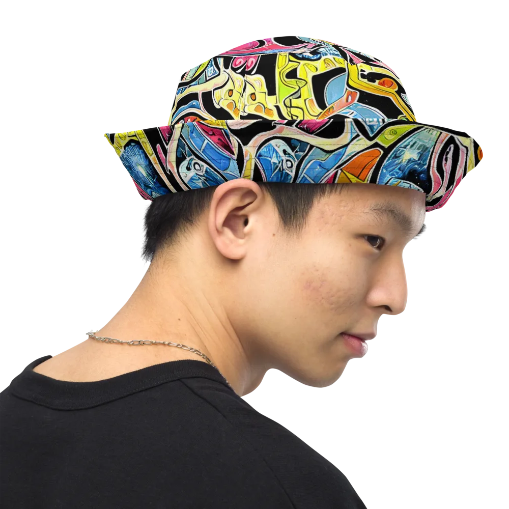 Blacklight Carnival on Reversible Bucket Hat — Right Outside