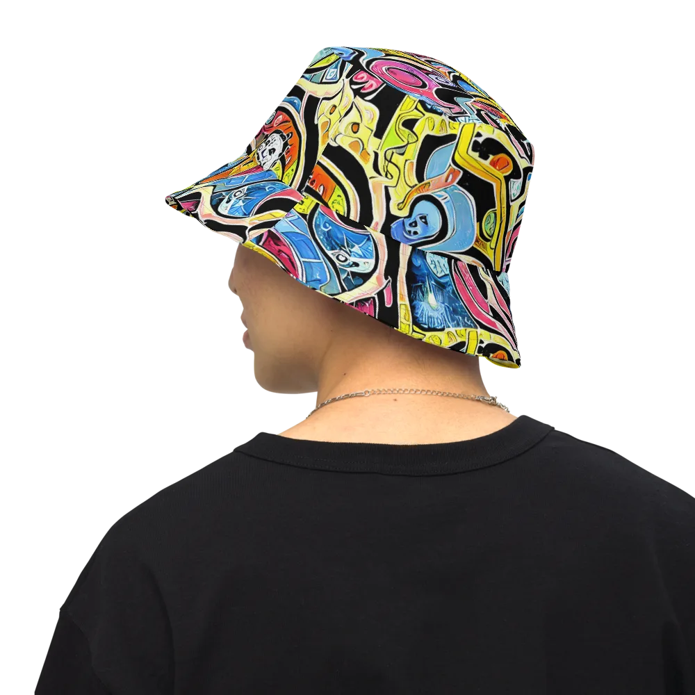 Blacklight Carnival on Reversible Bucket Hat — Back Inside