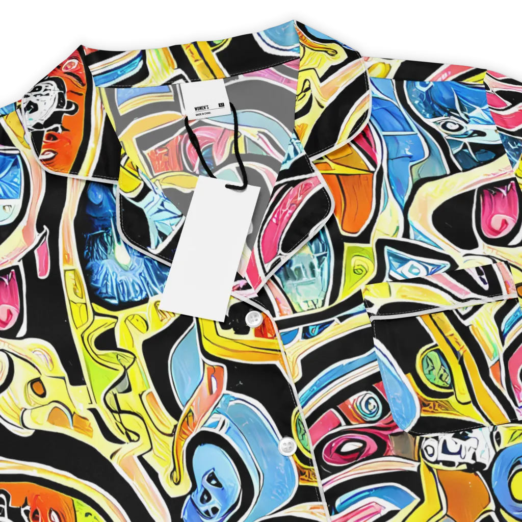 Blacklight Carnival on Women's Short Sleeve Pajama Top — Product details