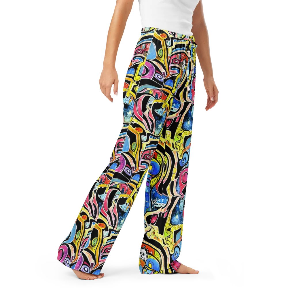 Blacklight Carnival on Women's Pajama Pants — Right Front