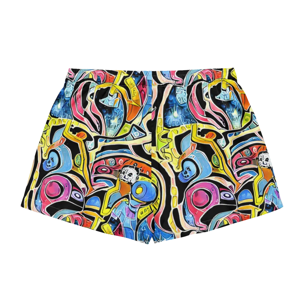 Blacklight Carnival on Women's Pajama Shorts — Back