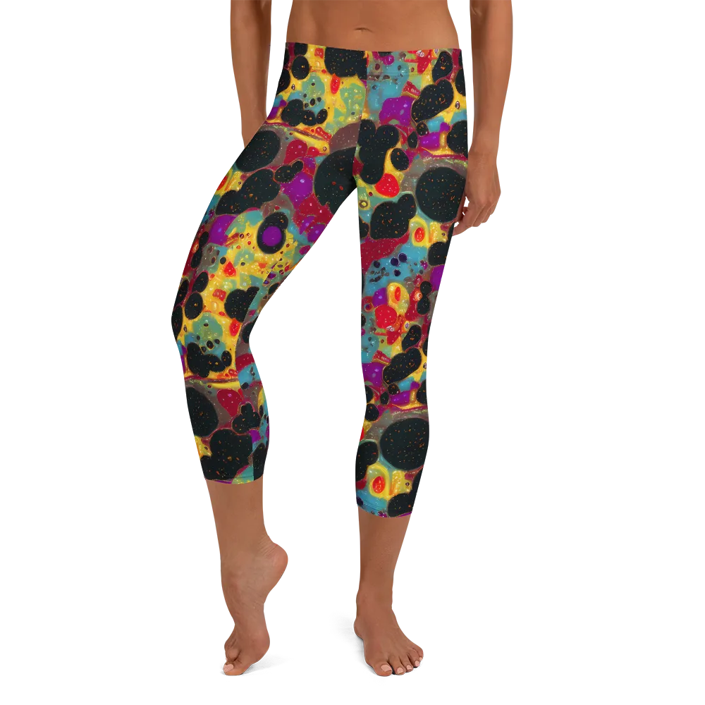 Black Hole Bonbons on Capri Leggings — Front