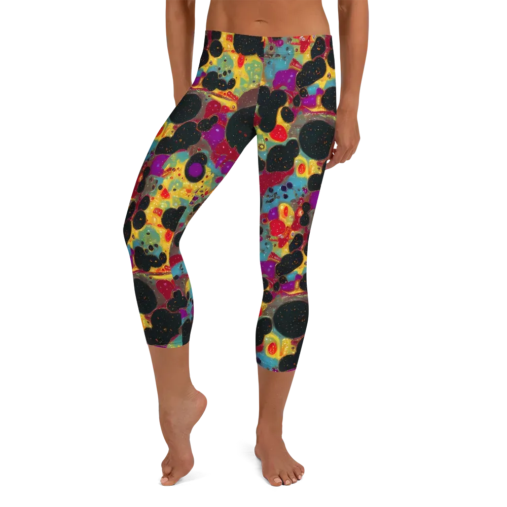 Black Hole Bonbons on Capri Leggings — Front