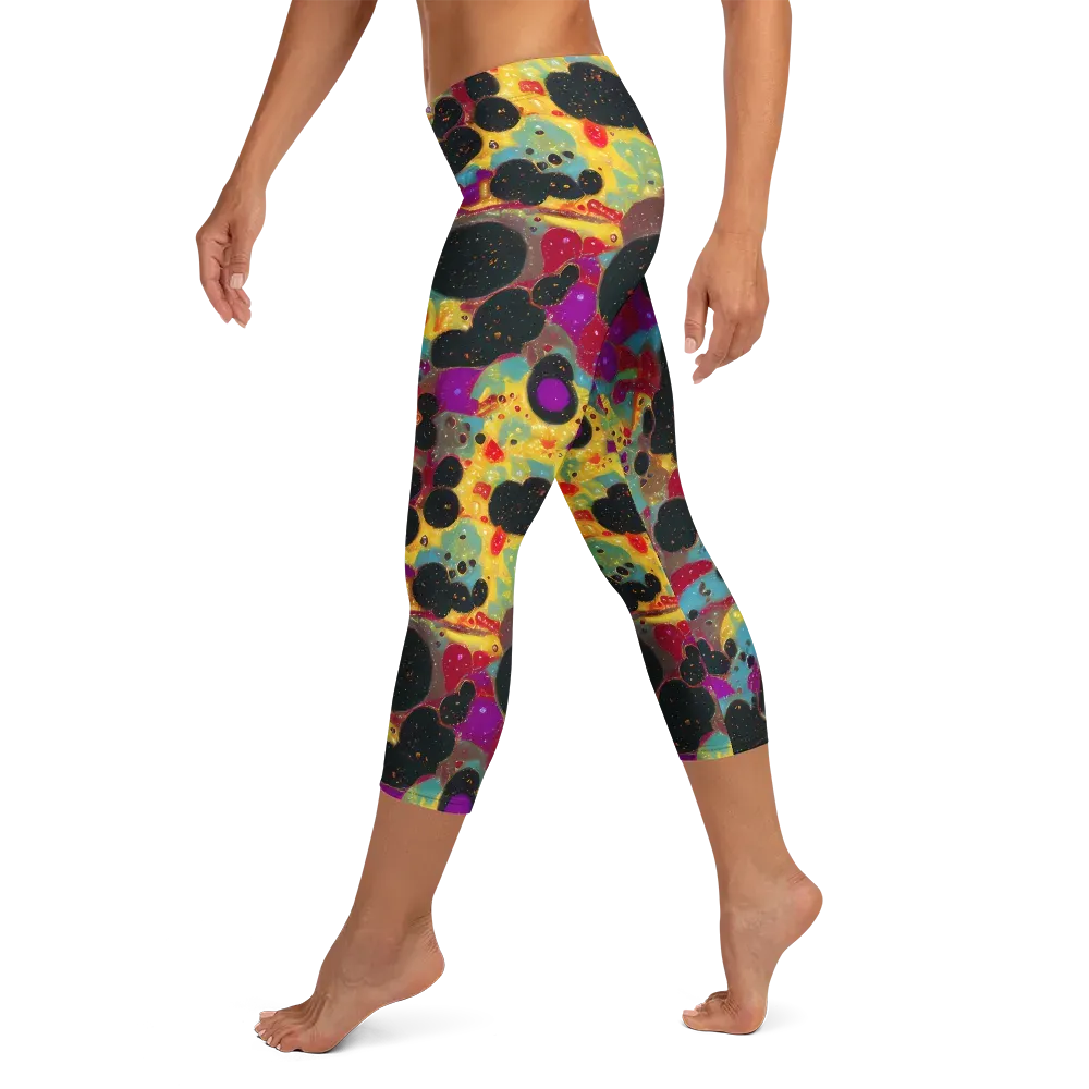 Black Hole Bonbons on Capri Leggings — Left