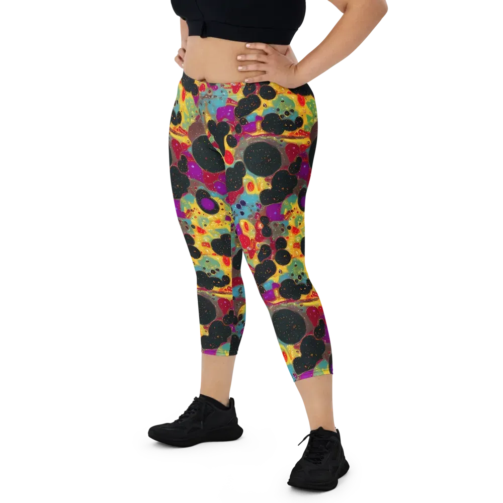 Black Hole Bonbons on Capri Leggings — Front