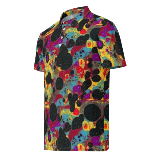Black Hole Bonbons on a Men's Slim Fit Polo Shirt