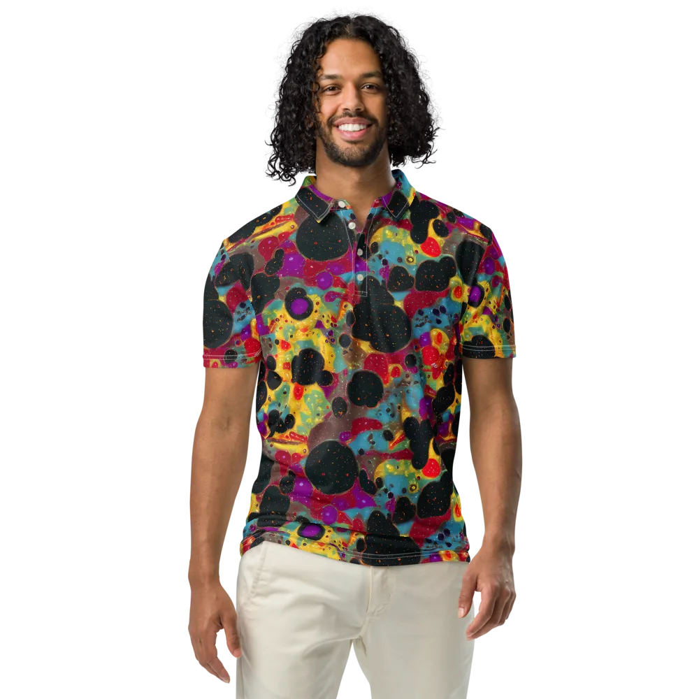 Black Hole Bonbons on Men's Slim Fit Polo Shirt — Front