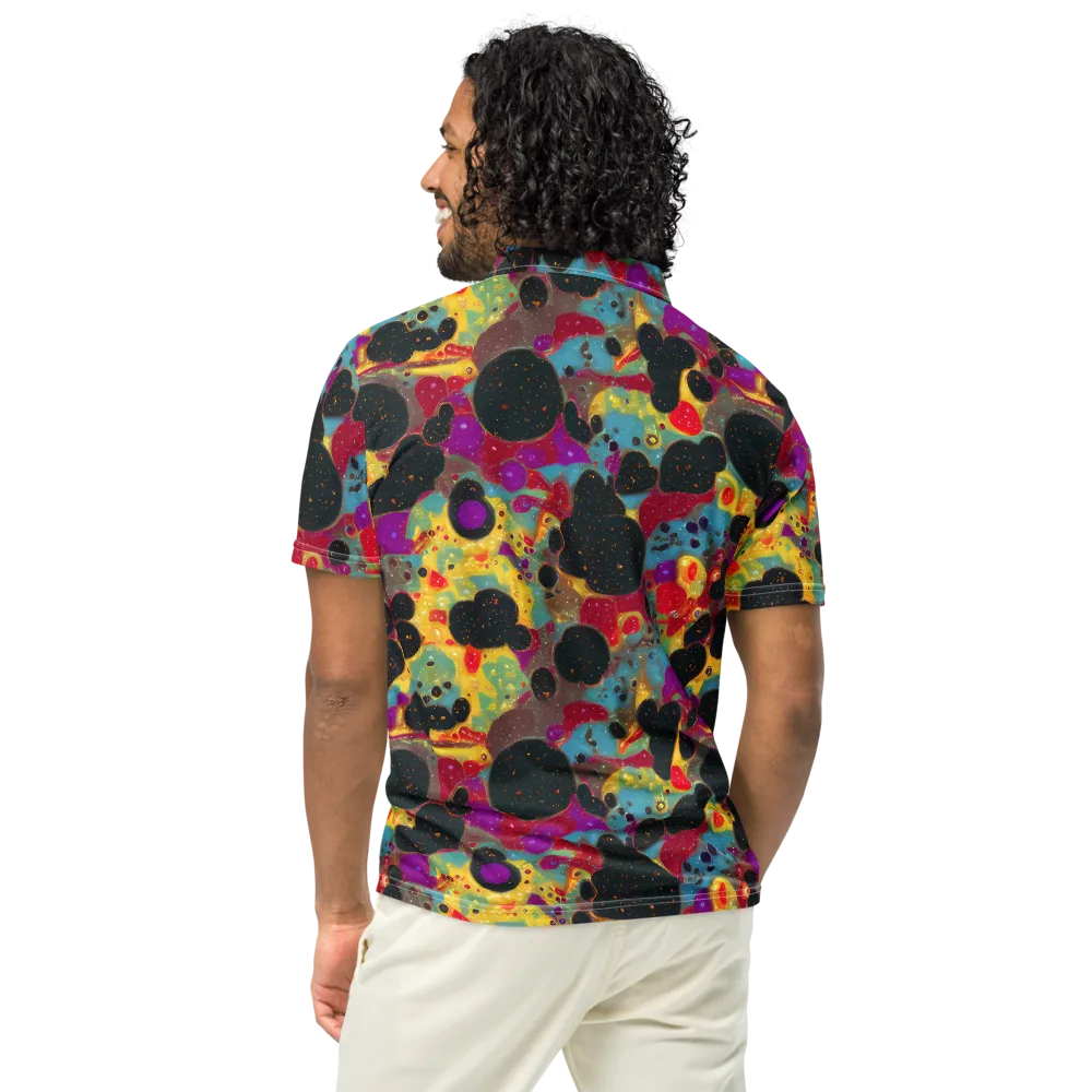 Black Hole Bonbons on Men's Slim Fit Polo Shirt — Back