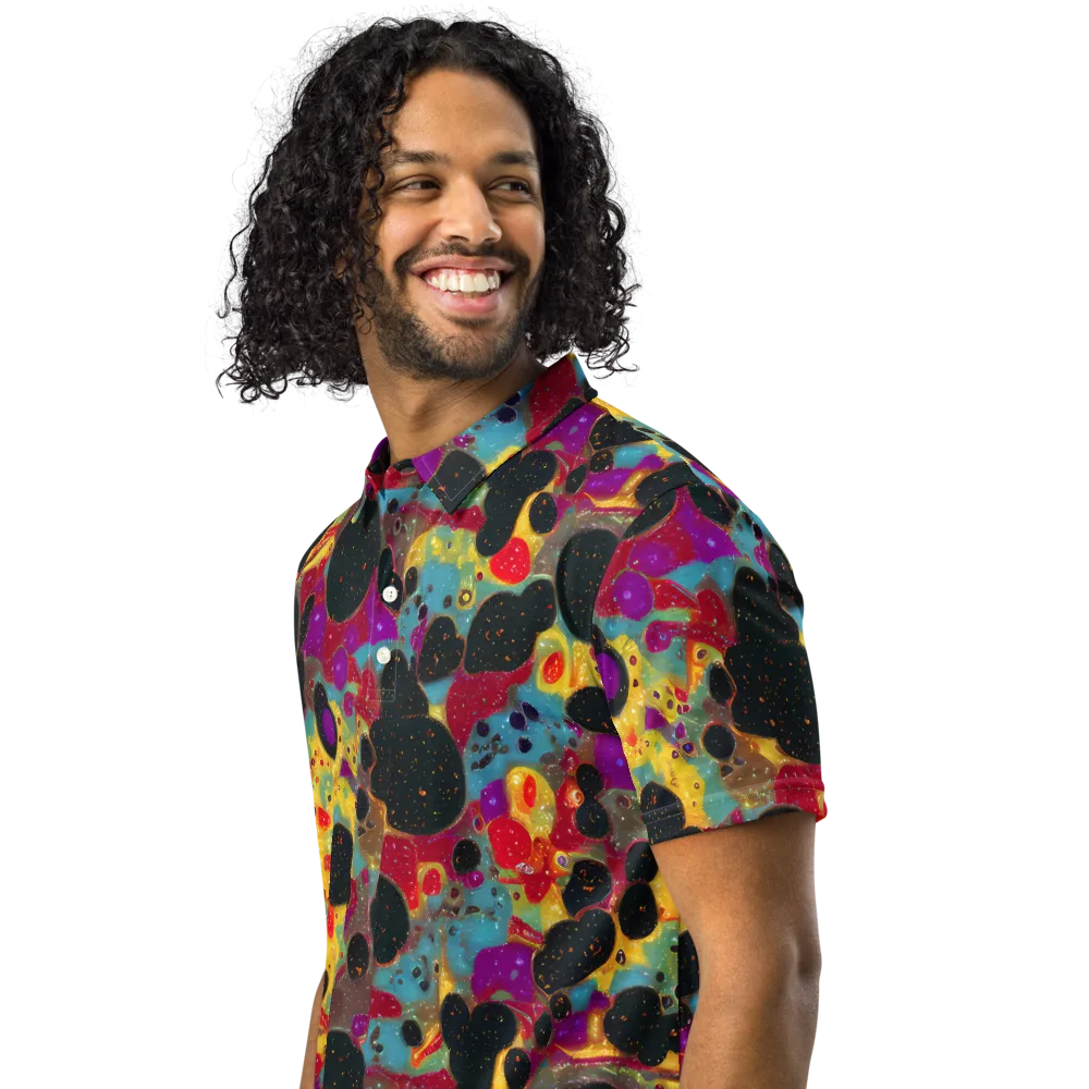 Black Hole Bonbons on Men's Slim Fit Polo Shirt — Left Front