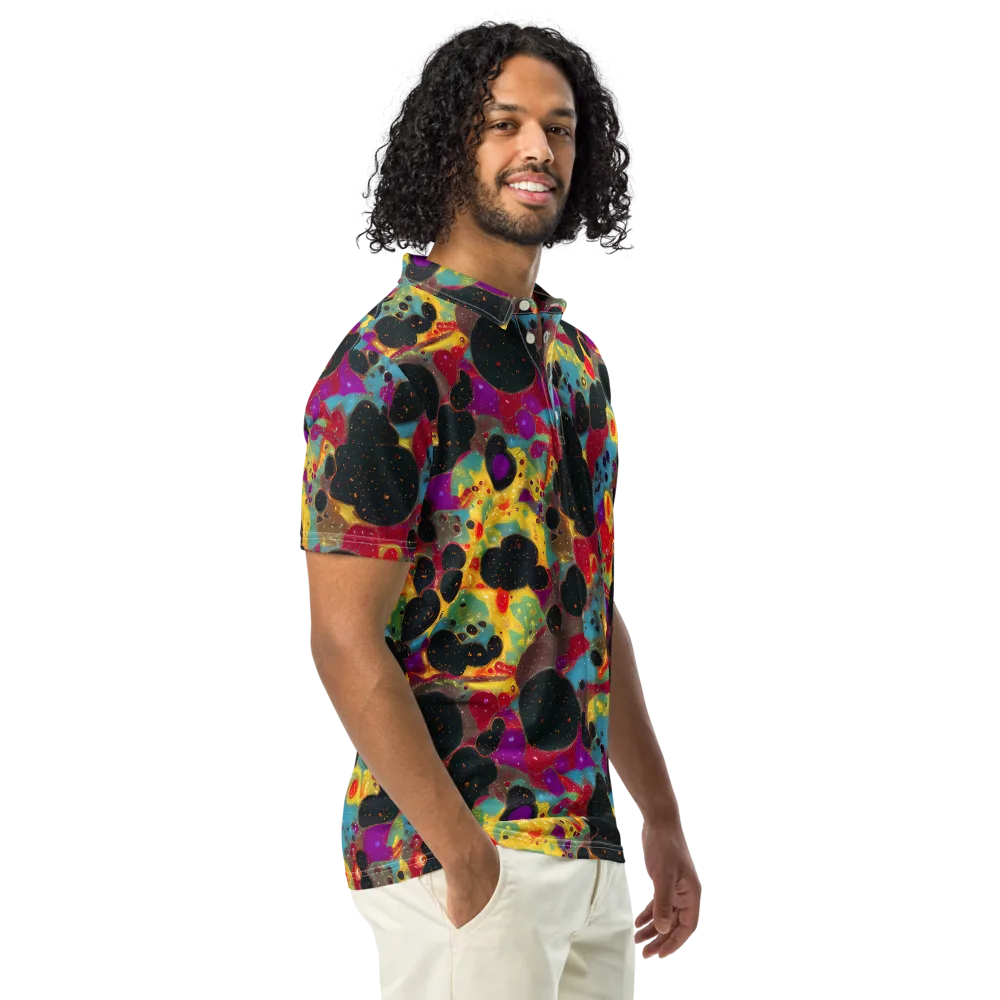 Black Hole Bonbons on Men's Slim Fit Polo Shirt — Right Front