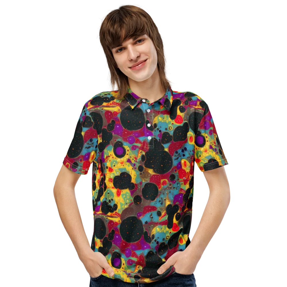 Black Hole Bonbons on Men's Slim Fit Polo Shirt — Front